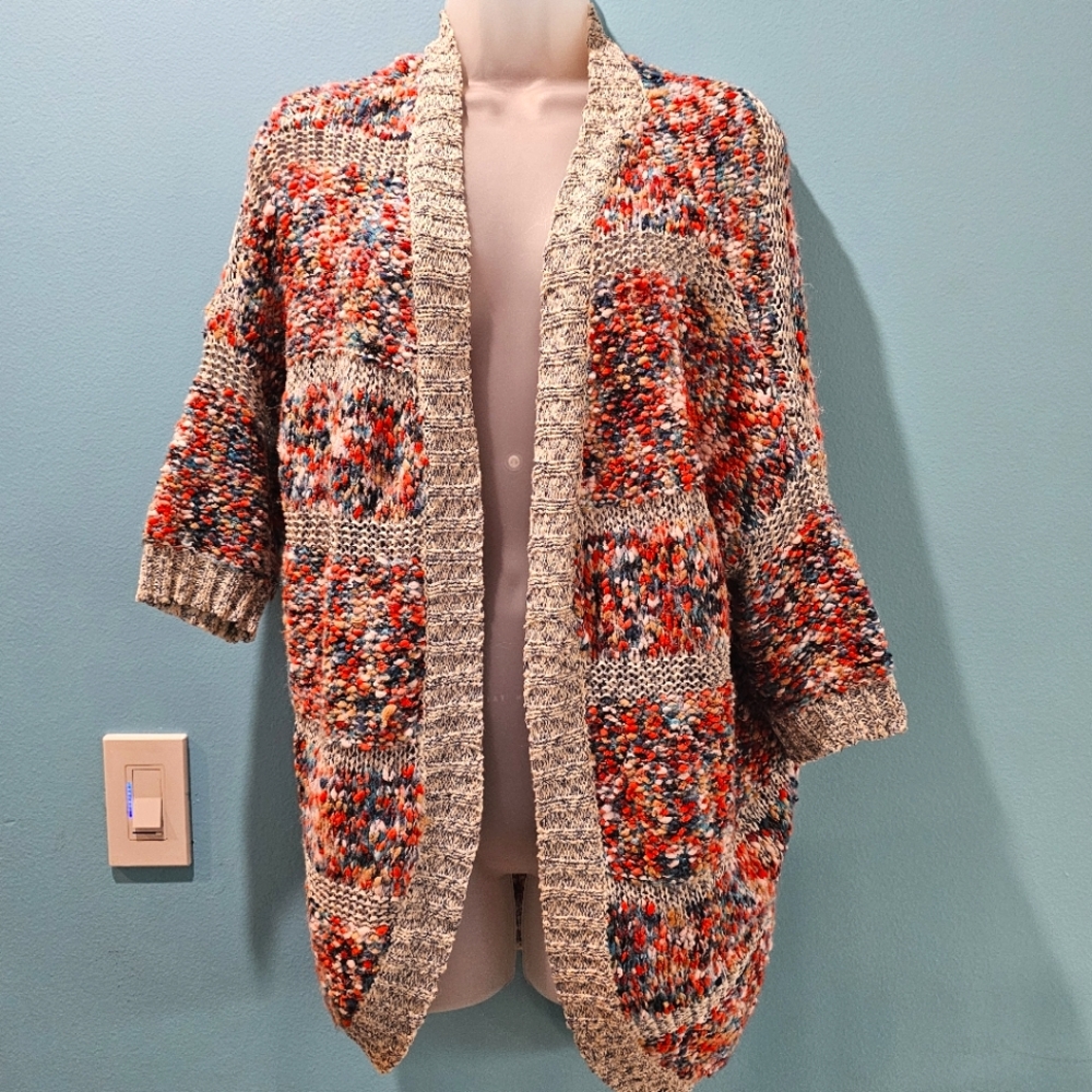 Noisy May Colorful Knit Open-Front Cardigan